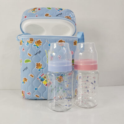 blue (with dolls) bottle warmer
